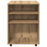 Rolling Cabinet Artisan Oak 60x53x72 cm Engineered Wood 856659