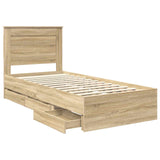 Bed Frame with Drawer Sonoma Oak 100 x 200 cm Engineer Wood 3410199