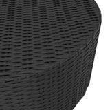 Tea Table Black Poly Rattan 68 cm Diameter Adjustable Armrests 310467