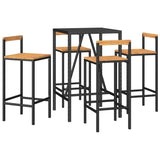 Garden Bar Set Black PE rattan Medium Footrest Garden Bar Set 3187691