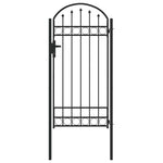 Fence Gate Grey 100 x 250 cm Powder-coated steel 42008929