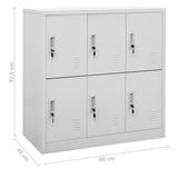 Locker Cabinets 5 pcs Light Grey 90x45x92.5 cm Steel 3095235