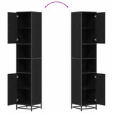 Bathroom Furniture Set with Door Black Oak 35 x 37.5 x 188.5 cm 3402319