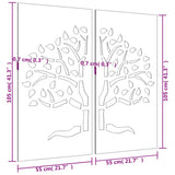 Garden Wall Decorations 2 pcs 105x55 cm Corten Steel Tree Design 824510