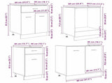 Kitchen Cabinet Set Lyon 8 pcs Grey Sonoma Engineered Wood 3388349