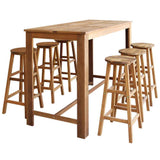 246670 Bar Table and Stool Set 7 Pieces Solid Acacia Wood