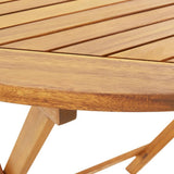 5 Piece Garden Dining Set Leaf Pattern Fabric and Solid Wood 3281776