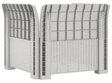 1-Seater Armchair with Cushion Rattan Look PP White 8011863