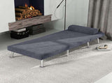 Single Velvet-Feel Sleeper Chair - Charcoal Grey T3398P329926