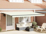 Retractable Awning Cream 350 x 200 cm Fabric 3329628