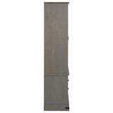 Wine Cabinet HALDEN with Wine Racks and Sliding Door Grey Pine 4018435