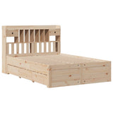 Bookcase Bed without Mattress 150x200 cm King Size Solid Wood Pine 3308957