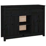 Sideboard Black 100x35x74,5 cm Solid Wood Pine 814553