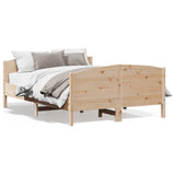 Bed Frame without Mattress 150x200 cm King Size Solid Wood Pine 3216170