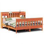 ZNTS Bed Frame without Mattress Wax Brown 180x200 cm Super King Solid Wood Pine 3323253