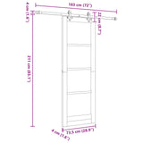 Sliding Door Natural and White 73.5 x 211 cm Solid Pine Wood 3445522