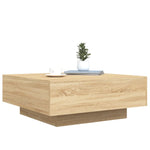 ZNTS Coffee Table with LED Lights Sonoma Oak 80x80x31 cm 836590