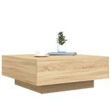 ZNTS Coffee Table with LED Lights Sonoma Oak 80x80x31 cm 836590