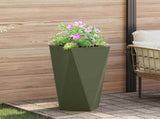 Planter 2 pcs Olive Green 40 x 40 x 75 cm Steel 883787