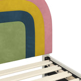 Children's Bed Frame with Headboard Pink 90 x 190 cm Velvet 42011011