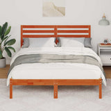 Bed Frame with Headboard Wax Brown 120 x 200 cm Solid Pine Wood 872292