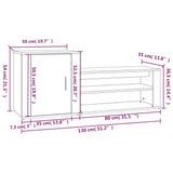 Shoe Cabinet Black 130x35x54 cm Engineered Wood 816745