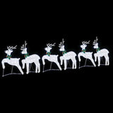 LED Reindeers 6 pcs Silver Fabric 3385897