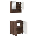 Bathroom Furniture Set 2 pcs Brown Oak Engineered wood & Metal 3392940