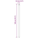 Fence Posts 12 pcs Grey 120 cm Powder-coated steel 42012760