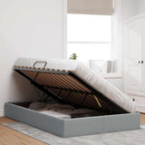 Storage Bed with Mattress Light Grey 120 x 200 cm Fabric 3370004