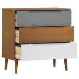 Drawer Cabinet MOLDE Brown 80x40x80 cm Solid Wood Pine 350504