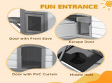 2-Story Indoor or Outdoor Cat House W/ Escape Door, Cat Shelter, White T3398P552658