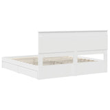 Storage Bed with Headboard White 200 x 200 cm Engineered Wood 3410219