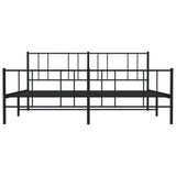 Metal Bed Frame without Mattress with Footboard Black 200x200cm 352505