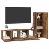 TV Cabinet Set Wall-mounted 3 pcs Old Wood Engineered Wood 3393402