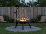 Fire Pit with Adjustable Grill Grate 55.5 x 107.5 cm Steel 42037872