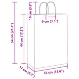 Paper Bags 250 pcs with Handles Yellow 32x17x44 cm 4101790
