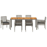 Garden Dining Set 7 pcs Grey Poly rattan 3334913