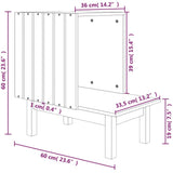 Cat House White 60x36x60 cm Solid Wood Pine 822453