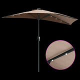 Garden Parasol Taupe 294 x 150 x 223 cm Polyester and Steel 42003262