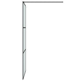 Walk-in Shower Wall Black 90x195 cm Frosted ESG Glass 152111