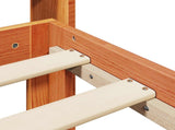 Bed Frame with Shelf 2 pcs Wax Brown Solid Pine Wood 3422762