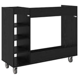 Golf Cabinet with Wheel Plain Black Oak 120 x 45 x 98 cm 899472