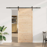 Sliding Door Natural 90 x 208 cm Solid Pine Wood 3445626