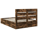 Bed Frame with Drawer Smoked Oak 140 x 190 cm Engineer Wood 3411836
