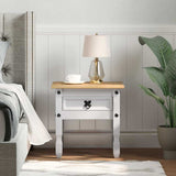 End Table Corona White 50 x 50 x50 cm Solid Pine Wood 42021193