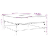 ZNTS Coffee Table Brown Oak 95x95x45 cm Engineered Wood and Metal 3217068