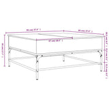 Coffee Table Brown Oak 95x95x45 cm Engineered Wood and Metal 3217068
