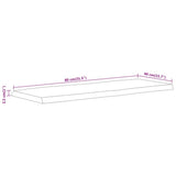 Table Top 80x40x2.5 cm Rectangular Solid Wood Acacia Live Edge 370610