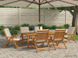 7-Piece Garden Dining Set Natural Solid Acacia Wood 3434572